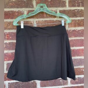 Ladies Black Stretchy Athletic Golf Swim Tennis Skort Size Large Unknown Brand